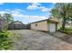 Detached garage with a gravel driveway and yard at 844 N Emerson Ave, Indianapolis, IN 46219