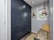 Hallway features a large storage closet and a rustic wooden bench at 10805 Charlemagne Dr, Indianapolis, IN 46259