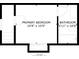 Floorplan showing the layout of the main bedroom and bathroom at 1215 N Pershing Ave, Indianapolis, IN 46222