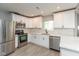 Modern kitchen featuring stainless steel appliances and quartz countertops at 1215 N Pershing Ave, Indianapolis, IN 46222