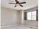 Bedroom with a ceiling fan and window with wooden shutters to filter the natural light at 13499 Molique Blvd, Fishers, IN 46037