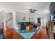 Comfortable living room featuring hardwood floors and a cozy atmosphere at 155 N Franklin Rd, Indianapolis, IN 46219
