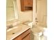 Functional bathroom featuring a vanity with a sink, toilet, and a bathtub at 2154 Walnut Meadow Ct, Indianapolis, IN 46234