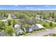Aerial view of a residential neighborhood showcasing lush greenery and well-maintained homes at 223 Grove St, Greenfield, IN 46140