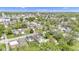 An aerial view of a tranquil neighborhood with tree-lined streets, well-maintained homes, and peaceful surroundings at 223 Grove St, Greenfield, IN 46140
