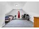 A bedroom featuring a bed, window and work desk at 223 Grove St, Greenfield, IN 46140