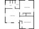 A clear floorplan of the first floor, showcasing the layout including the living room, kitchen, primary bedroom and bath at 223 Grove St, Greenfield, IN 46140