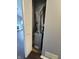 Furnace unit situated in a small closet with louvered doors and gray walls in house at 2967 Eagles Crest Cir # C, Indianapolis, IN 46214