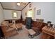 The living room has cozy decor with wooden accent walls at 3282 S Conservation Club Rd, Morgantown, IN 46160
