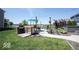 Outdoor kitchen and landscaped backyard providing a relaxing area for gatherings at 3311 Stoddard Pl, Indianapolis, IN 46217