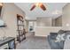 Open living room with comfortable seating and natural light at 401 Shadetree Ln, Sheridan, IN 46069