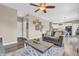 Comfortable living room with a couch, a coffee table, and plenty of space for entertaining at 401 Shadetree Ln, Sheridan, IN 46069