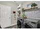 Well-organized laundry room with modern appliances and ample storage space at 5580 Pintail Ln, Greenwood, IN 46143