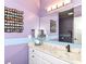 Stylish bathroom featuring a modern vanity, decorative mirror, and elegant wall art at 6340 W 800 S, Pendleton, IN 46064