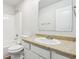 This bathroom features a single vanity, a toilet, and a shower/tub combo at 6540 Mccreery Ct, Indianapolis, IN 46221