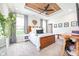 Serene main bedroom with a decorative ceiling, large windows, and cozy carpet at 9804 Canyon Ln, Pendleton, IN 46064