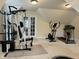Large home gym featuring multiple exercise machines and equipment at 10118 Leeward Blvd, Indianapolis, IN 46256