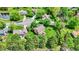 Aerial view of a house showcasing a backyard with a seating area and lush landscaping at 10882 Camden Ct, Fishers, IN 46038