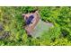 Aerial view of a playground and basketball court nestled among lush greenery and trees at 10882 Camden Ct, Fishers, IN 46038