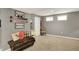 Basement area featuring a bench with pillows and charming decor at 10882 Camden Ct, Fishers, IN 46038