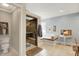Bright bathroom featuring walk in shower, soaking tub, and neutral tones at 10882 Camden Ct, Fishers, IN 46038
