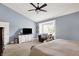 Vaulted bedroom with TV, dresser, carpet, and reading nook at 10882 Camden Ct, Fishers, IN 46038