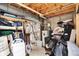 Unfinished basement with exposed ceiling, utilities, and potential for customization at 10882 Camden Ct, Fishers, IN 46038