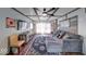 Cozy living room with decorative wood ceiling beams, stylish furniture and decor, and natural light from large windows at 109 N Avon Ave, Avon, IN 46123