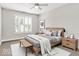 Nicely furnished bedroom with a shuttered window and stylish decor at 127 Coatsville Dr, Westfield, IN 46074