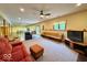 Expansive living area offering flexible space with recessed lighting and backyard access at 1544 Olive Branch Cir, Greenwood, IN 46143