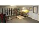 Basement with mounted bicycles and work bench area for the bicycle enthusiast at 17003 Whitebark Ct, Westfield, IN 46074