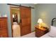 Bedroom with a sliding barn door that leads to a walk-in closet at 17003 Whitebark Ct, Westfield, IN 46074