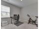 Bedroom with a computer setup and exercise bike at 192 Bluestem Ln, Whiteland, IN 46184