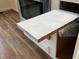 Convenient pull-out counter space next to stainless steel oven in modern kitchen at 223 E Fordice St, Lebanon, IN 46052