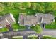Aerial view of townhomes showing roofs, driveways, and landscaping details at 2430 Spring Hill Ct, Indianapolis, IN 46268