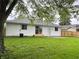 A fully-fenced yard offers an area for outdoor activities and leads up to the back door at 2431 Timbercrest Dr, Columbus, IN 47203