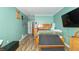 Bedroom with vinyl flooring and a large TV at 2761 Winding Creek Ln, Greenfield, IN 46140