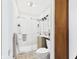 Bathroom features a glass enclosed shower and vanity with built in storage at 3140 W 18Th St, Anderson, IN 46011