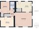 A detailed floor plan that showcases the layout of the bedrooms, kitchen, bathroom, hallway, and living room at 3140 W 18Th St, Anderson, IN 46011