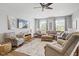 Comfortable living room featuring a sectional sofa, modern decor, and plenty of natural light at 3424 S Lookout Pass, New Palestine, IN 46163