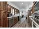 Galley kitchen featuring modern appliances and ample cabinet space at 4080 S London Dr, Martinsville, IN 46151