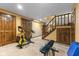 Finished basement with workout equipment and easy access to the upper floors at 4619 Allen Dr, Carmel, IN 46033