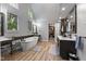 Bright bathroom boasts a soaking tub, double vanity, and walk-in closet at 4619 Allen Dr, Carmel, IN 46033