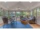 Cozy sunroom with ample natural light, comfortable seating, and a view of the backyard at 4619 Allen Dr, Carmel, IN 46033