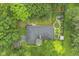 Aerial view of a landscaped property featuring a manicured backyard and surrounding greenery at 5005 Bonnie Brae St, Indianapolis, IN 46228