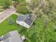An aerial view of a home with a dark roof, surrounded by lush green lawns and mature trees at 5254 Kingsley Dr, Indianapolis, IN 46220