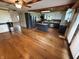 Open concept kitchen featuring modern appliances and hardwood floors at 7140 N Michigan Rd, Fairland, IN 46126