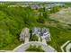 Aerial view of a suburban neighborhood showcasing well-maintained homes, green spaces, and tree-lined streets at 7218 Antiquity Dr, Carmel, IN 46033