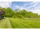 Spacious, flat backyard with a view of the tree line at 7218 Antiquity Dr, Carmel, IN 46033