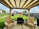 Relaxing outdoor patio space with comfortable seating under a shaded pergola, perfect for gatherings at 7804 Amadeus Dr, Indianapolis, IN 46239